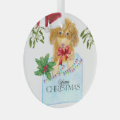 Cute Christmas Dog  Glas Ornament (Voorkant Rechts)