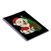 Cute Christmas Dog, Santa Hat Dog, With Christmas  Notitieboek (Rechterzijde)