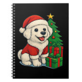 Cute Christmas Dog, Santa Hat Dog, With Christmas Notitieboek (Voorkant)