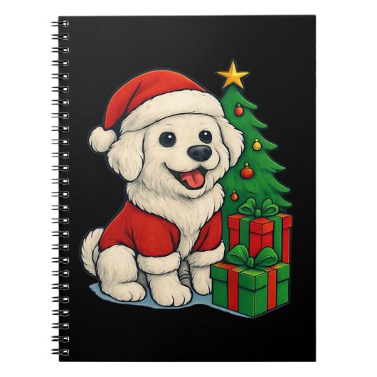 Cute Christmas Dog, Santa Hat Dog, With Christmas  Notitieboek (Voorkant)