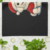 Cute Christmas Dog, Santa Hat Dog, With Christmas  Theedoek (Gevouwen)