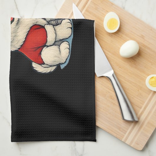 Cute Christmas Dog, Santa Hat Dog, With Christmas  Theedoek (Quarter Fold)