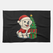 Cute Christmas Dog, Santa Hat Dog, With Christmas Theedoek (Horizontaal)