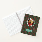 Cute Christmas Dog Tartan Break Through Notitieboek (Binnen)
