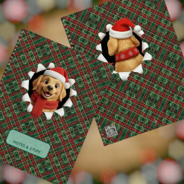 Cute Christmas Dog Tartan Break Through Notitieboek