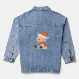 Cute Christmas dog - Women's Fashion Clothing Denim Jacket