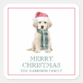 Cute Christmas Dogs Gift Enclosure Vierkante Sticker (Voorkant)