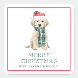 Cute Christmas Dogs Gift Enclosure Vierkante Sticker