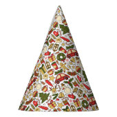Cute Christmas Doodle Party Hat Feesthoedjes (Links)