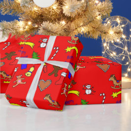 Cute christmas doodles cadeaupapier