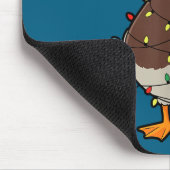 Cute Christmas Duck Mallard With Xmas Lights  Muismat (Hoek)