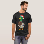 Cute Christmas Duck Mallard With Xmas Lights  T-shirt (Voorkant volledig)