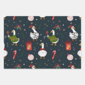 Cute Christmas Ducks Gift Wrap Inpakpapier Vel (Voorkant 3)