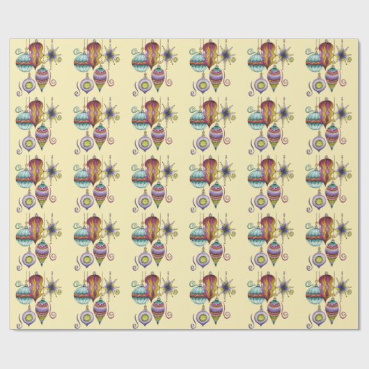 Cute Christmas, Elegant and Fancy Glass Ornaments Cadeaupapier (Vlak)