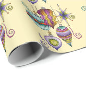 Cute Christmas, Elegant and Fancy Glass Ornaments Cadeaupapier (Rol Hoek)