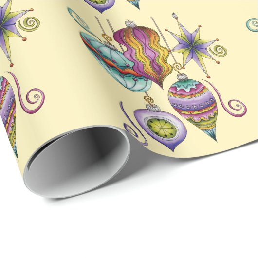 Cute Christmas, Elegant and Fancy Glass Ornaments Cadeaupapier (Rol Hoek)