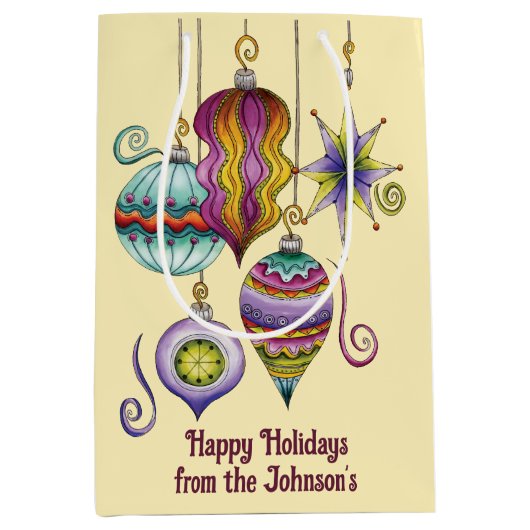 Cute Christmas, Elegant and Fancy Glass Ornaments Medium Cadeauzakje (Voorkant)