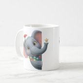 Cute Christmas Elephant Coffee Mug Koffiemok (Voorkant links)