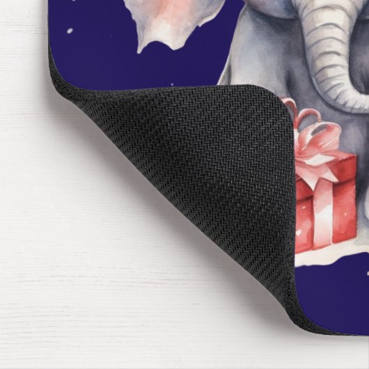 Cute Christmas Elephant Muismat (Hoek)