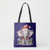 Cute Christmas Elephant Tote Bag (Voorkant)