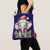Cute Christmas Elephant Tote Bag (Dichtbij)