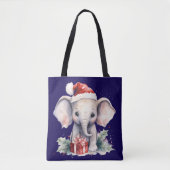 Cute Christmas Elephant Tote Bag (Voorkant)