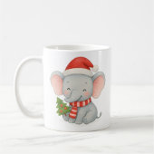 Cute Christmas Elephant with Santa Hat Koffiemok (Links)