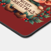 Cute Christmas Elf Holding Merry Sign Red Bureaumat (Hoek)