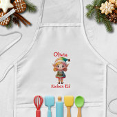 Cute Christmas Elf Personalized Kinder Schort