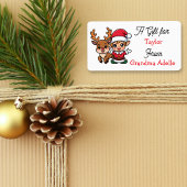 Cute Christmas Elf Personalized to and from Etiket