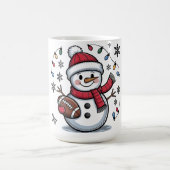 Cute Christmas Football Snowman Holiday Illustrati Koffiemok (Center)