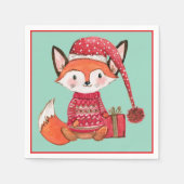 Cute christmas fox in cozy sweater servet (Voorkant)
