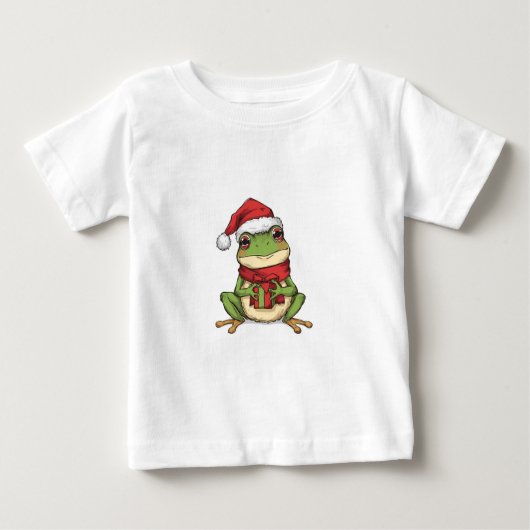 Cute Christmas Frog Sweater - Santa Frog Holding G (Voorkant)
