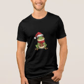 Cute Christmas Frog Sweater - Santa Frog Holding G Tri-Blend Shirt (Voorkant)