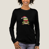 Cute Christmas Frog Sweater - Santa Frog Holding G Tri-Blend Shirt (Voorkant)