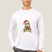 Cute Christmas Frog Sweater - Santa Frog Holding G Tri-Blend Shirt (Voorkant volledig)