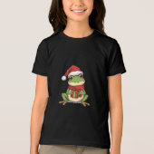 Cute Christmas Frog Sweater - Santa Frog Holding G Tri-Blend Shirt (Voorkant)