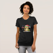 Cute Christmas Frog With Candy Cane - Funny Holida T-shirt (Voorkant volledig)