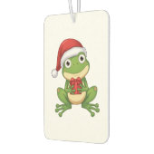 Cute Christmas Frog with Santa Hat and Gift | Fun Luchtverfrisser (Links)