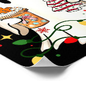 Cute Christmas Ghost Coffee Tree Cake Xmas Lights  Poster (Hoek)