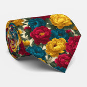 Cute Christmas Gift For Men Peonies Floral Stropdas (Opgerold)