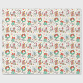 Cute Christmas Gift Icon Pattern in Light White Cadeaupapier (Vlak)