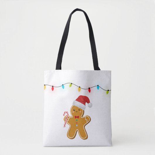 Cute Christmas Gingerbread Man Tote Bag (Voorkant)