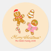 Cute Christmas Gingerbread Personalized Sticker (Voorkant)