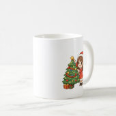 Cute Christmas Girl Decorating Tree Mug Koffiemok (Voorkant rechts)