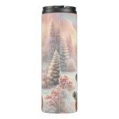 Cute Christmas Girl with Polar Teddy Bear, Thermo Thermosbeker (Achterkant)