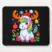 Cute Christmas Girls Women Xmas Unicorn Deer Xmas  Muismat (Voorkant)