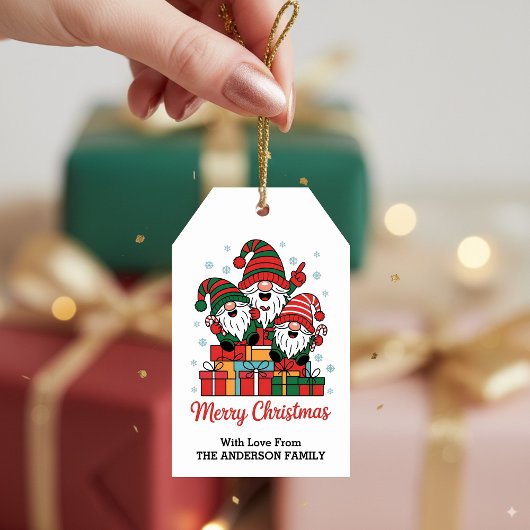 Cute Christmas Gnome Family Personalized  Cadeaulabel