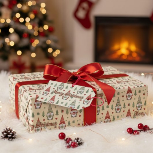 Cute Christmas Gnome Gift Tag Cadeaulabel