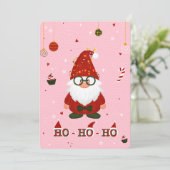 Cute Christmas Gnome Holiday Card Feestdagenkaart (Staand voorkant)